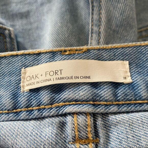 Oak & Fort-Light Wash HIGH WAISTED DENIM SHORTS (Size:28) - Picture 10 of 10